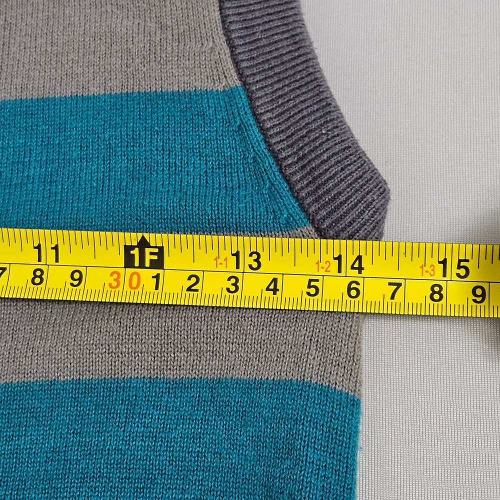 At Last New York Striped Sleeveless Sweater Vest Academic Quiet Luxury S - Picture 5 of 6